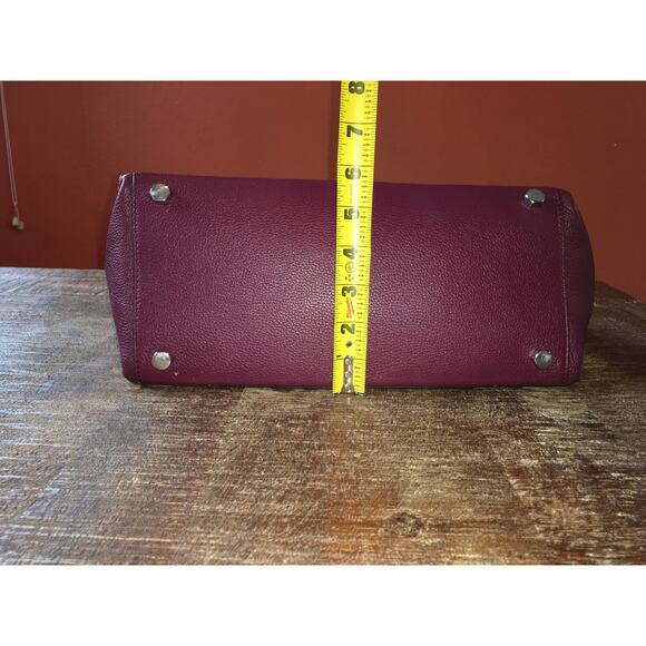 Rebecca Minkoff Fringe Regan Satchel Tote Port Red Leather Purse Handbag Maroon - Picture 8 of 14